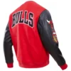 Chicago bulls classic rib wool leather varsity jacket 3 1 1