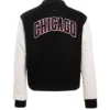 Chicago bulls classic rib wool leather varsity jacket black white 1 2 1
