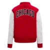 Chicago bulls classic rib wool leather varsity jacket red white 1 1 1
