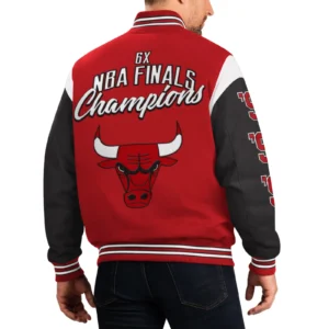 Chicago bulls franchise red black wool varsity jacket 2