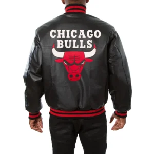 Chicago bulls full real leather varsity jacket black 2