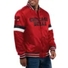 Chicago bulls home game satin varsity jacket red 1