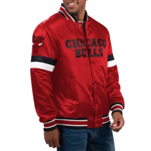 Chicago bulls home game satin varsity jacket red 1