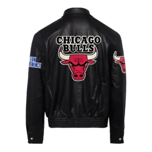 Chicago bulls jeff hamilton full leather jacket black 2