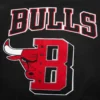 Chicago bulls mashup black wool leather varsity jacket 5