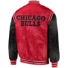 Chicago bulls midfield full snap satin varsity jacket redblack 3