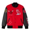 Chicago bulls ovo x nba wool leather varsity jacket