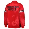 Chicago bulls pick roll full snap satin varsity jacket red 1