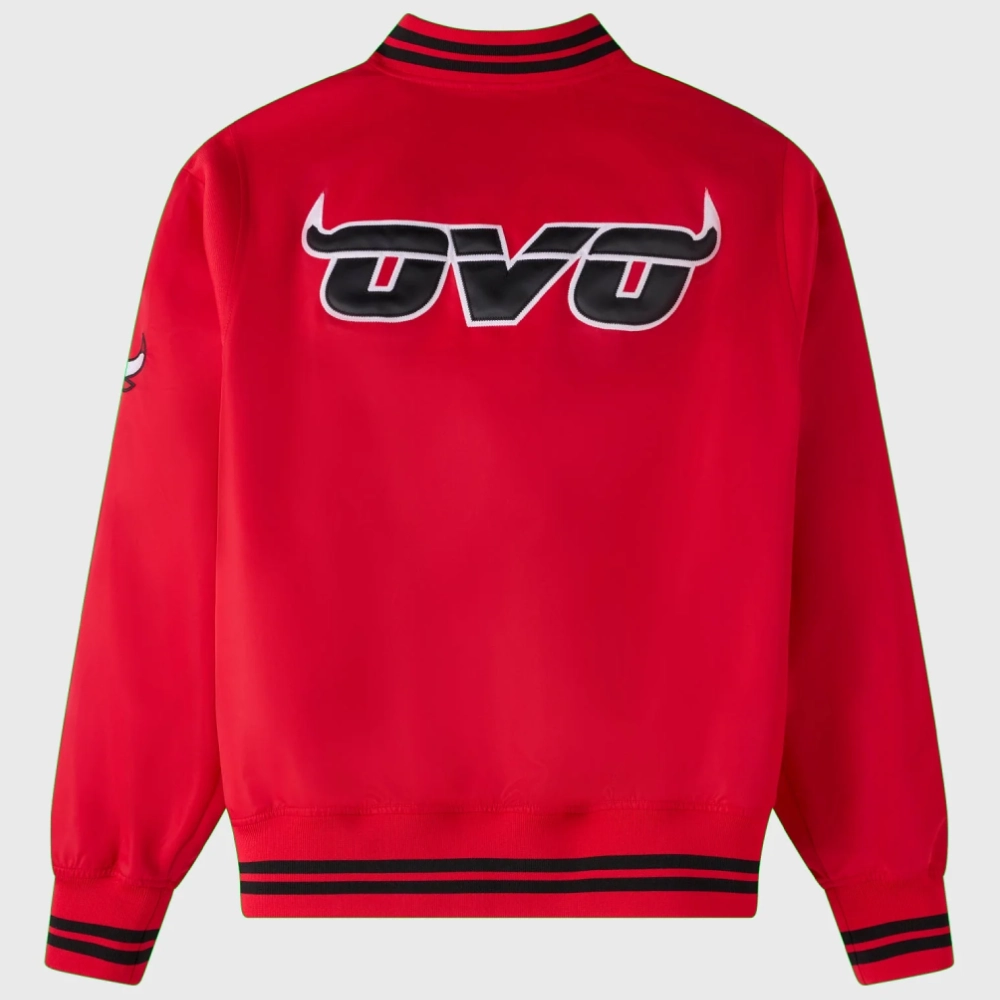 Chicago bulls playboy red satin varsity jacket