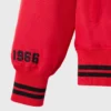 Chicago bulls playboy red satin varsity sleeve detail