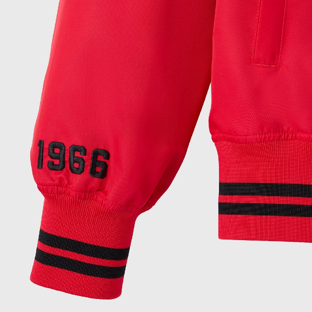 Chicago bulls playboy red satin varsity sleeve detail