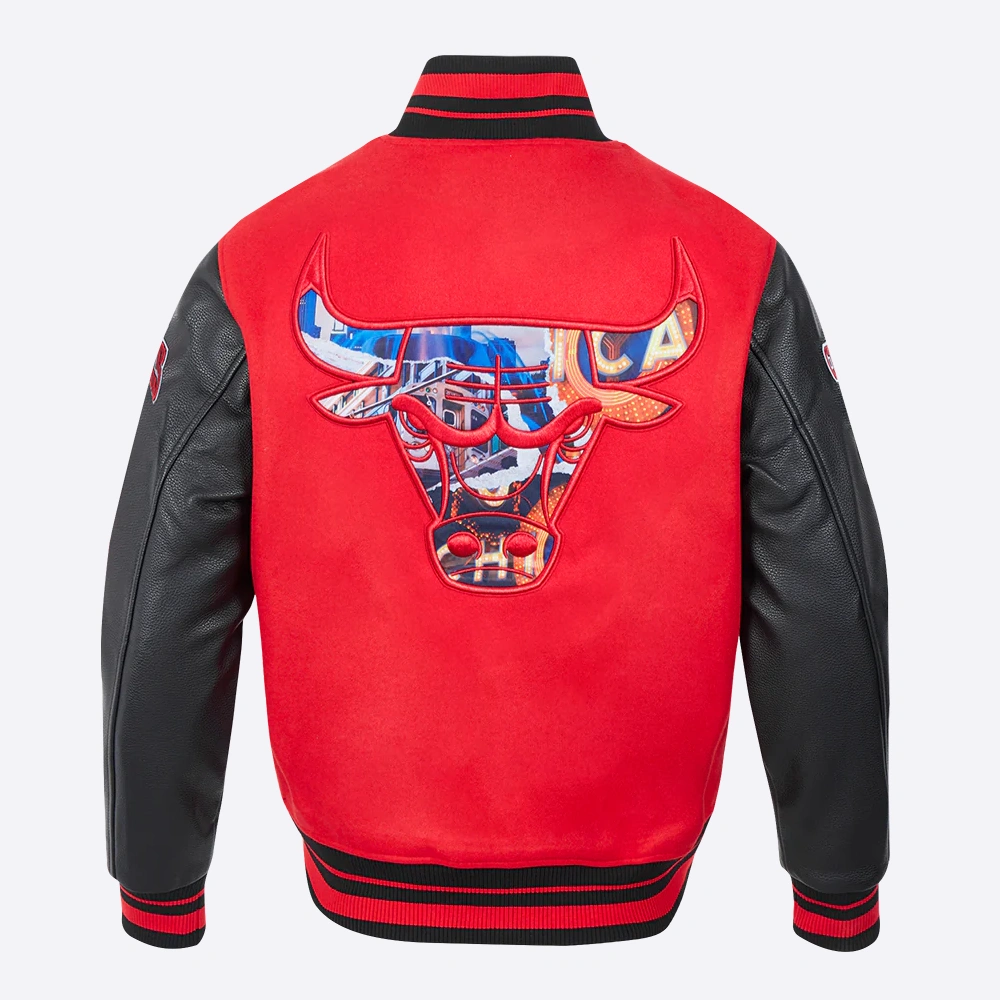 Chicago bulls pro standard city centric wool and leather varsity jacket 4