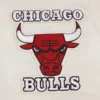 Chicago bulls retro classic full snap satin varsity jacket cream 7