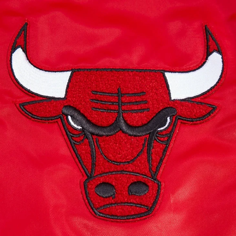 Chicago bulls retro classic full snap satin varsity jacket red 6