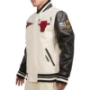 Chicago bulls retro classic woolleather varsity jacket white black 2