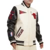 Chicago bulls retro classic woolleather varsity jacket white black 3