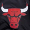 Chicago bulls script tail full snap satin varsity jacket black