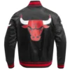 Chicago bulls script tail full snap satin varsity jacket black 4