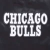 Chicago bulls script tail womens full snap satin varsity jacket black