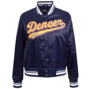 Chicago bulls script tail womens satin varsity jacket navy 6