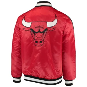 Chicago bulls the offensive satin varsity jacket red 1