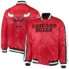 Chicago bulls the offensive satin varsity jacket red 3