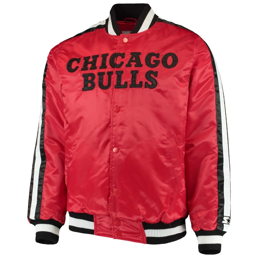 Chicago bulls the offensive satin varsity jacket red 4
