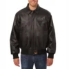 Chicago bulls tonal full leather bomber jacket black 2
