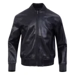 Chicago Bulls Washed Vanguard Black Leather Jacket