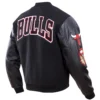 Chicago bulls wool leather black varsity jacket 1 1 1