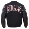 Chicago bulls wool leather black varsity jacket 2 1 1