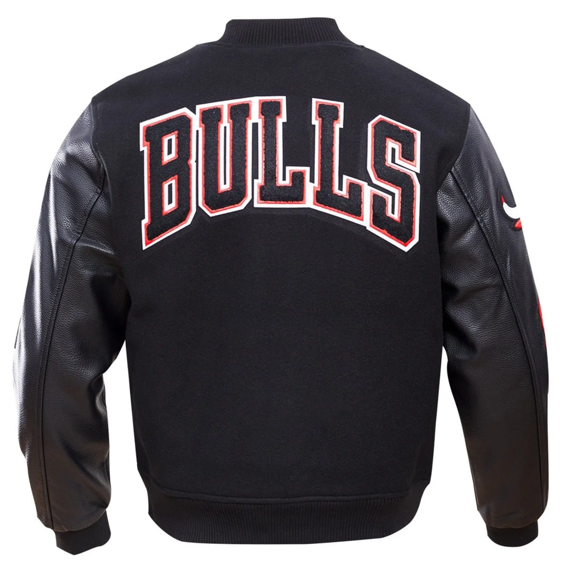 Chicago bulls wool leather black varsity jacket 2 1 1