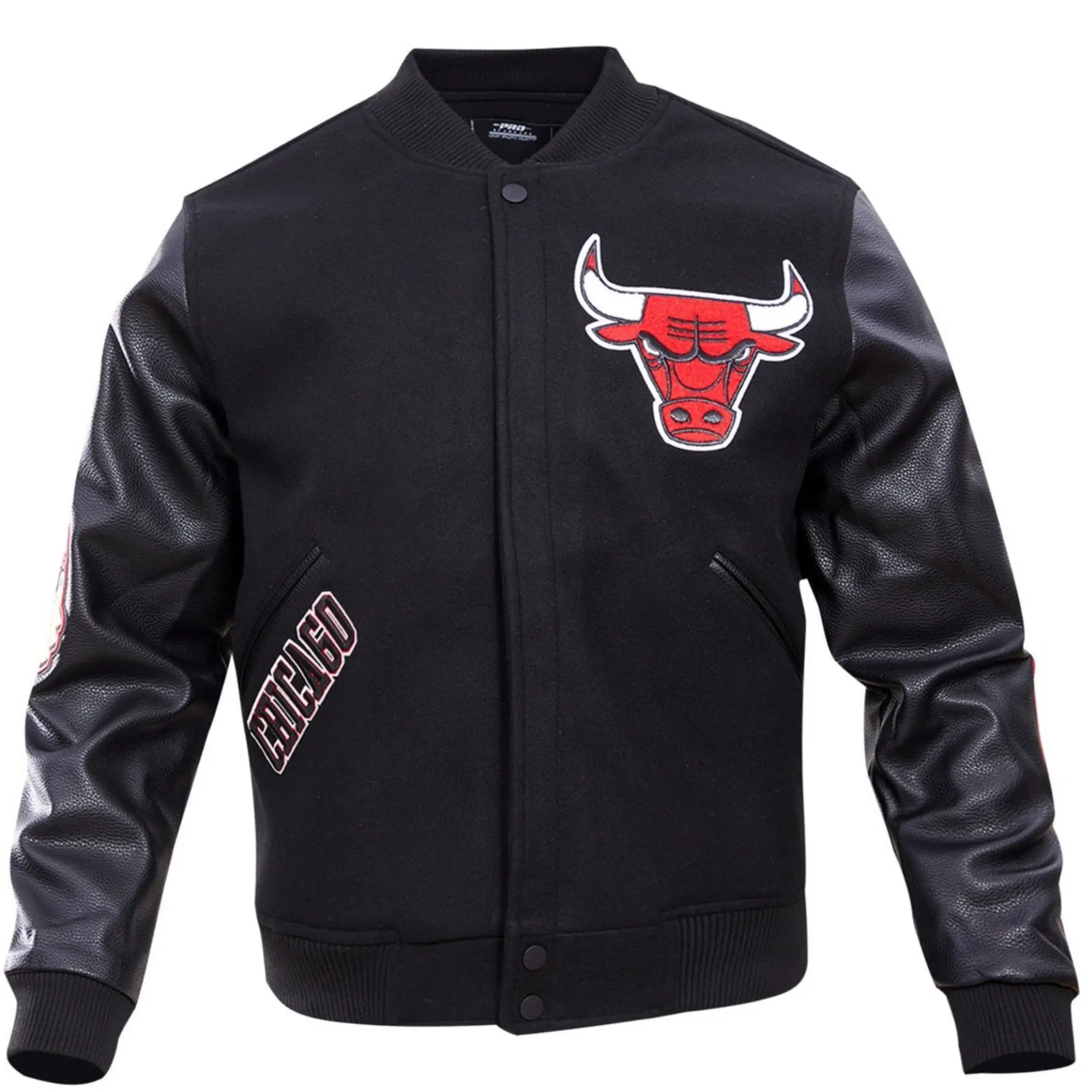 Chicago bulls wool leather black varsity jacket 3 1