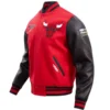 Chicago bulls wool leather varsity jacket red black 1 1 1