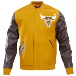 Chicago Bulls Classic Yellow Wool/Leather Jacket