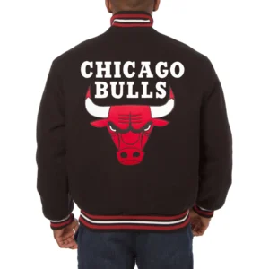 Chicago bulls wool varsity jacket black 1