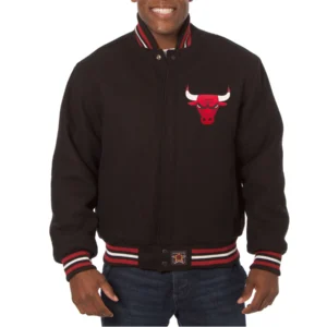 Chicago bulls wool varsity jacket black