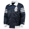 Chicago cubs captain iii satin varsity jacket navy 1