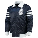 Chicago Cubs Captain III Navy Satin Bomber Jacket