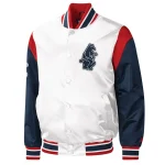 Chicago Cubs Pitch White/Navy Satin Jacket