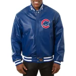 Chicago Cubs Full Leather Blue Varsity Jacket