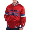 Chicago cubs home game satin varsity jacket red 1