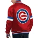 Chicago cubs home game satin varsity jacket red