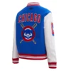 Chicago cubs mashup wool leather womens varsity jacket blue white 1