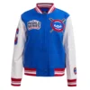 Chicago cubs mashup wool leather womens varsity jacket blue white