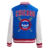 Chicago cubs mashup wool leather womens varsity jacket blue white 2