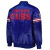 Chicago cubs pick roll full snap satin varsity jacket blue 1