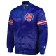 Chicago cubs pick roll full snap satin varsity jacket blue 2