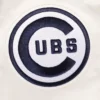 Chicago cubs retro classic womens full snap satin varsity jacket cream 1