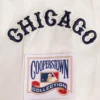 Chicago cubs retro classic womens full snap satin varsity jacket cream 2